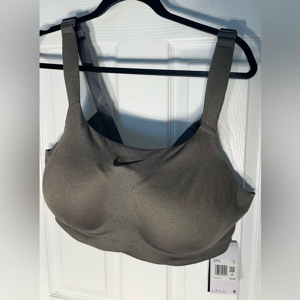 $75 NWT Gray Nike Bold High-Support Padded Underwire Sports Bra 44E BQ4127-091